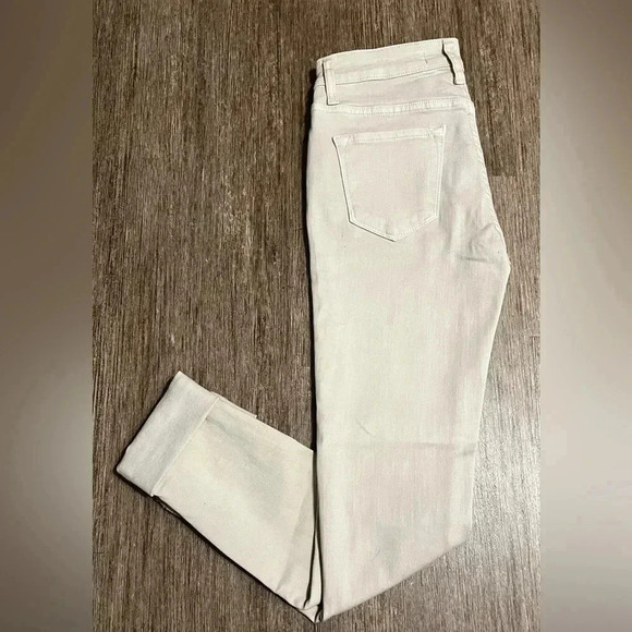 Kancan Jeans Beige Ligh Tan Distressed Cropped Skinny Jeans Estilo NWT Size 3/25 - Picture 2 of 11